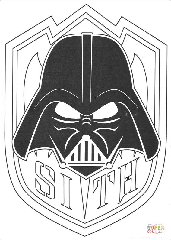 Darth vader mask coloring page free printable coloring pages