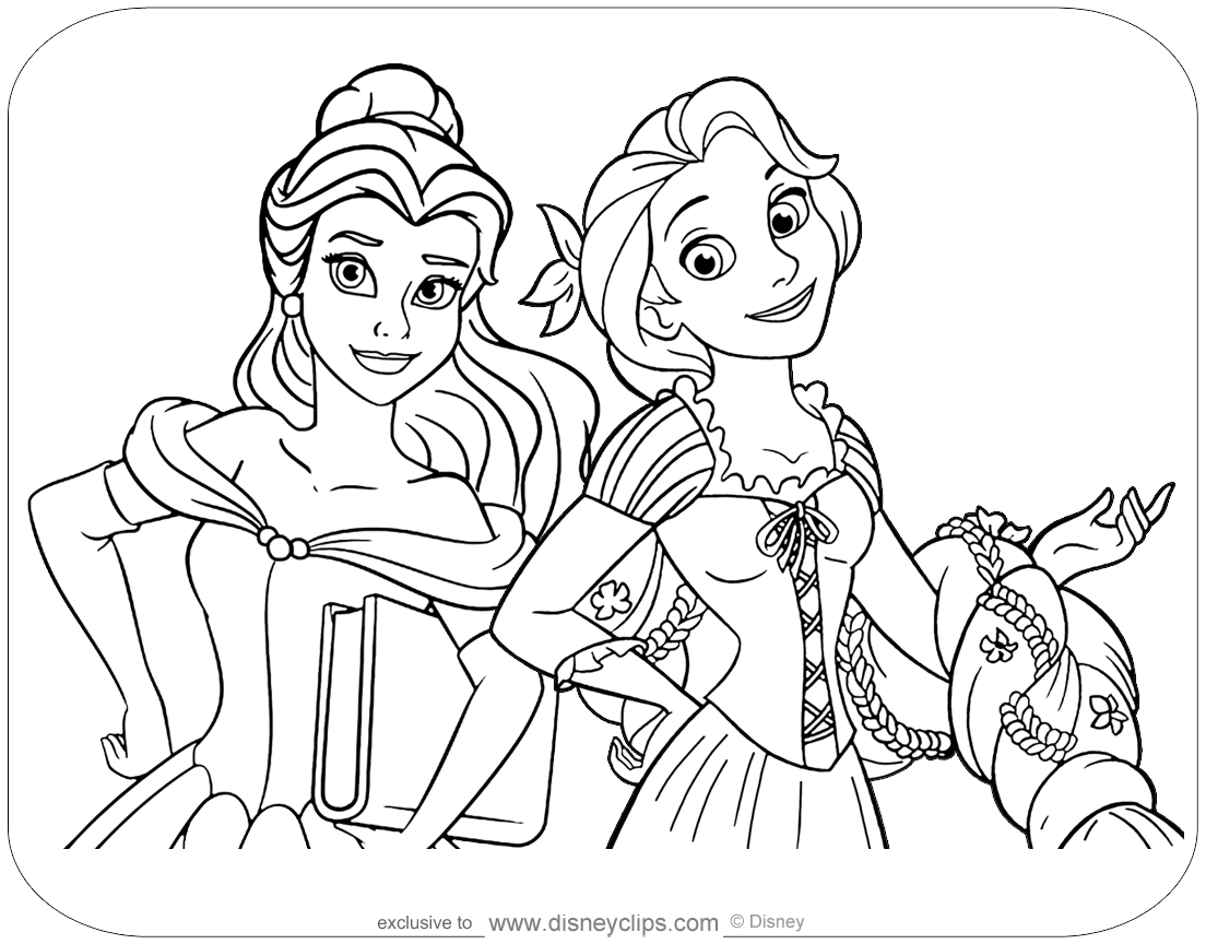 Disney princess coloring pages pdf printables