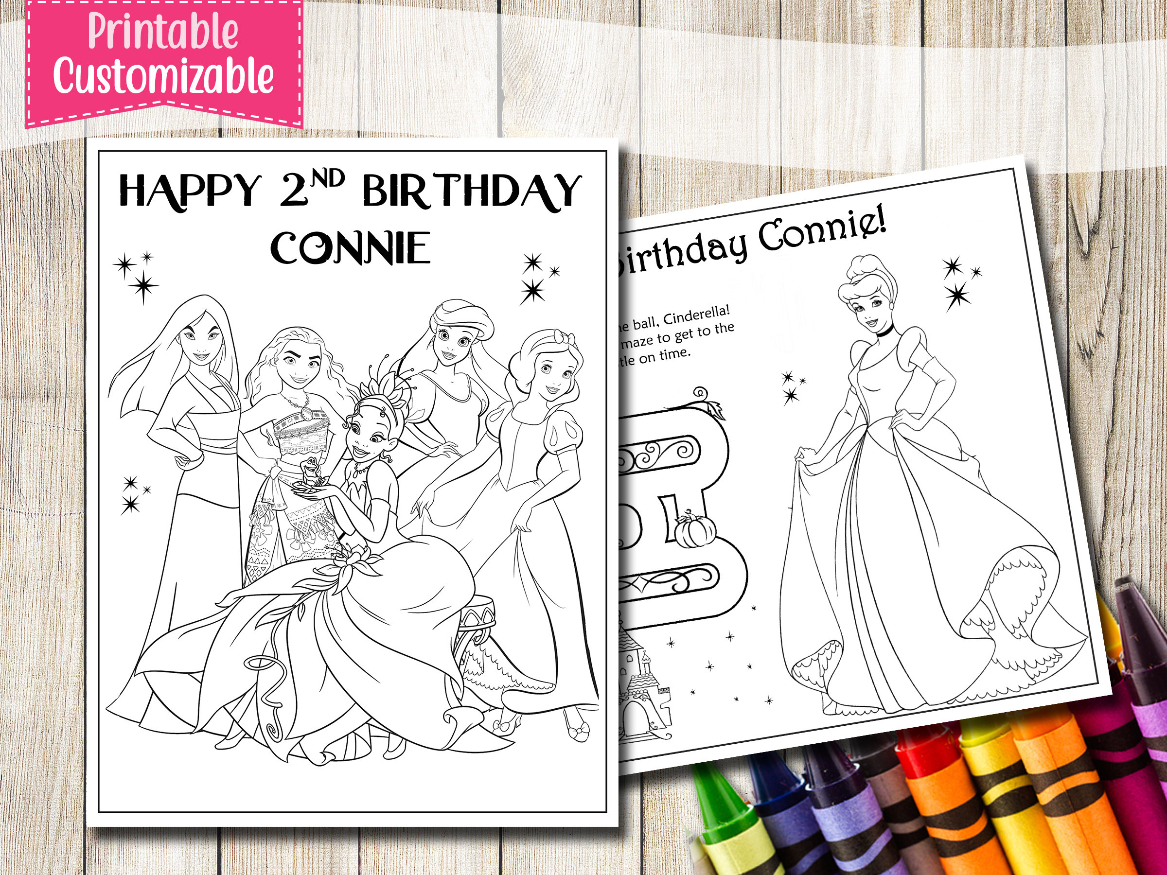 Disney princesses coloring pages printable disney princess party favors disney princess birthday party favor princess coloring book