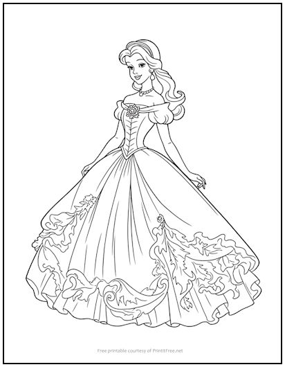 Disney princess coloring page print it free