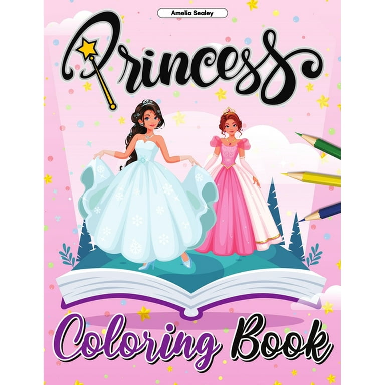 Princess coloring book pretty princess coloring book enchanting coloring pages for relaxation and stress relief paperback