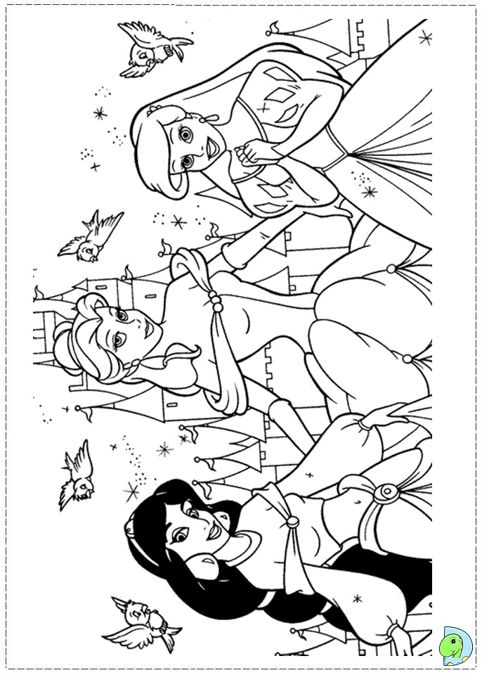 Disney princesses coloring page