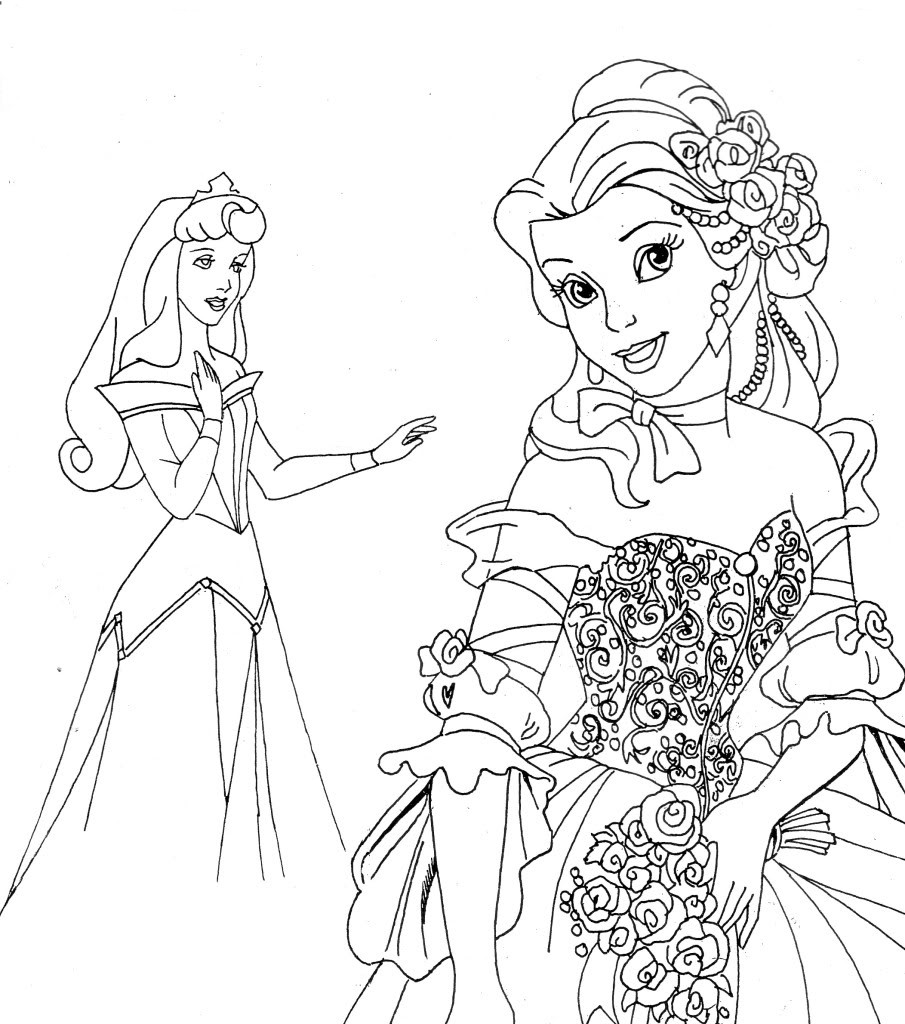 Free printable disney princess coloring pages for kids