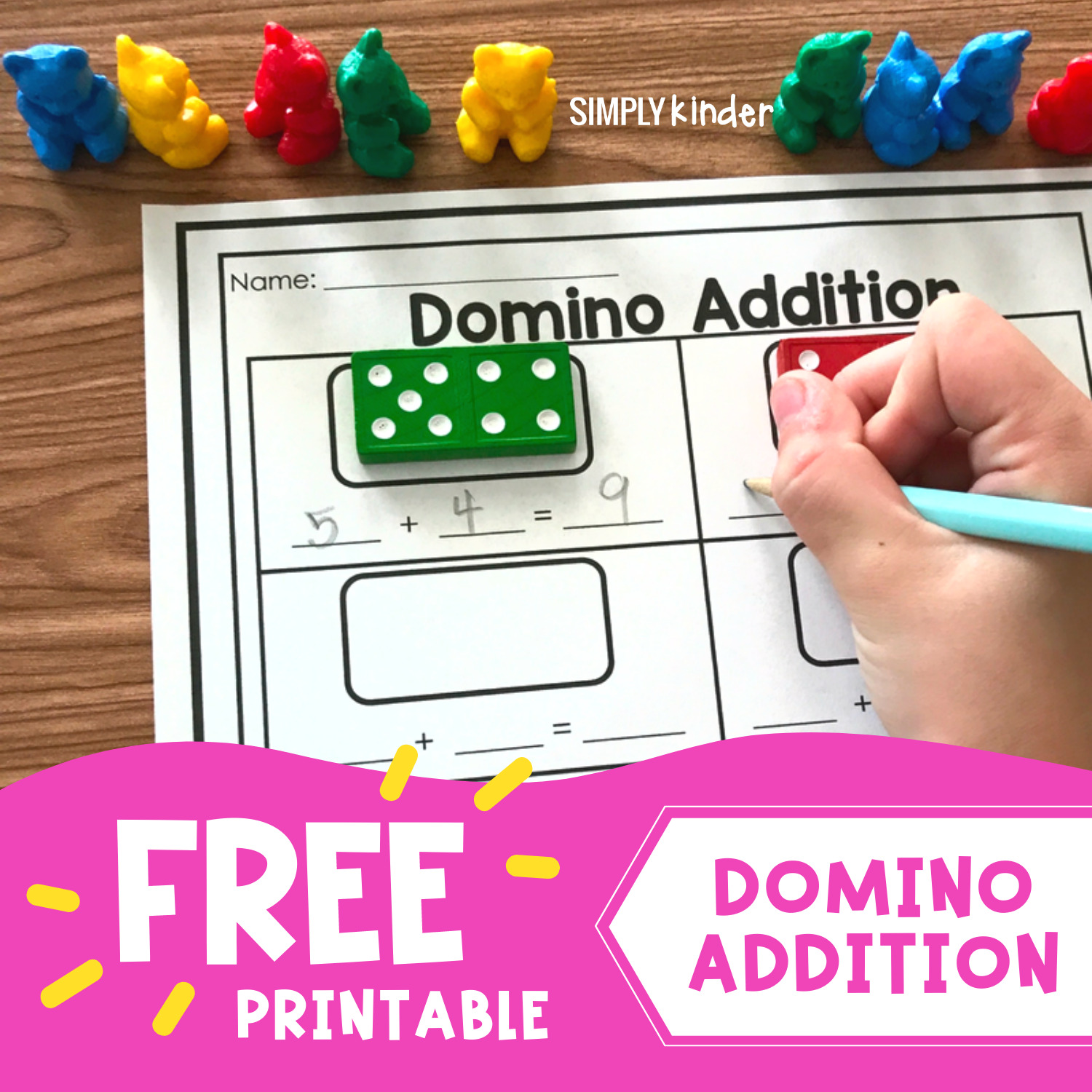 Free printable domino addition