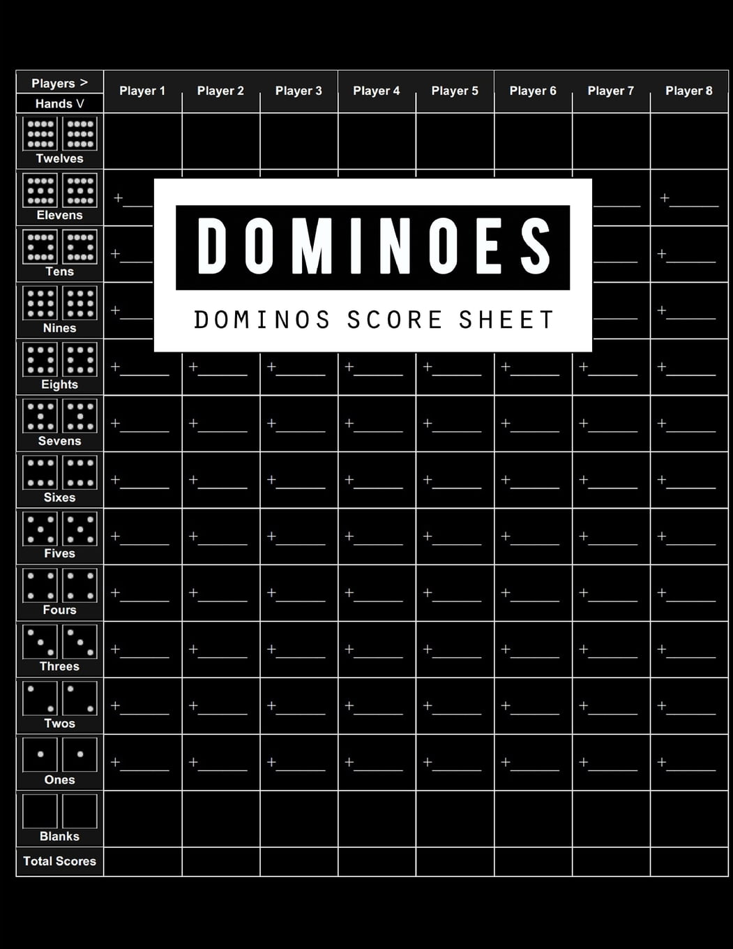 Dominoes score sheet dominos score game record book dominos score keeper quiet game for two or the centerpiece of a big party scoresheet for dominoes size x inch pages