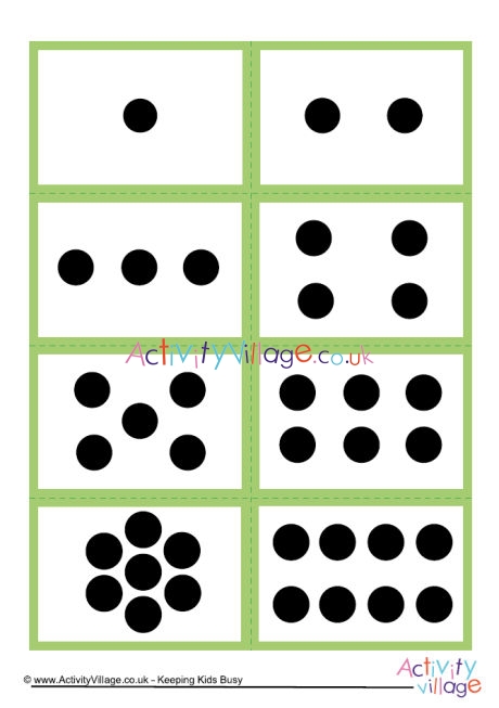 Mix and match number dot cards to set