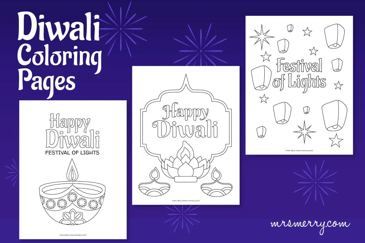 Happy diwali coloring pages printable mrs merry