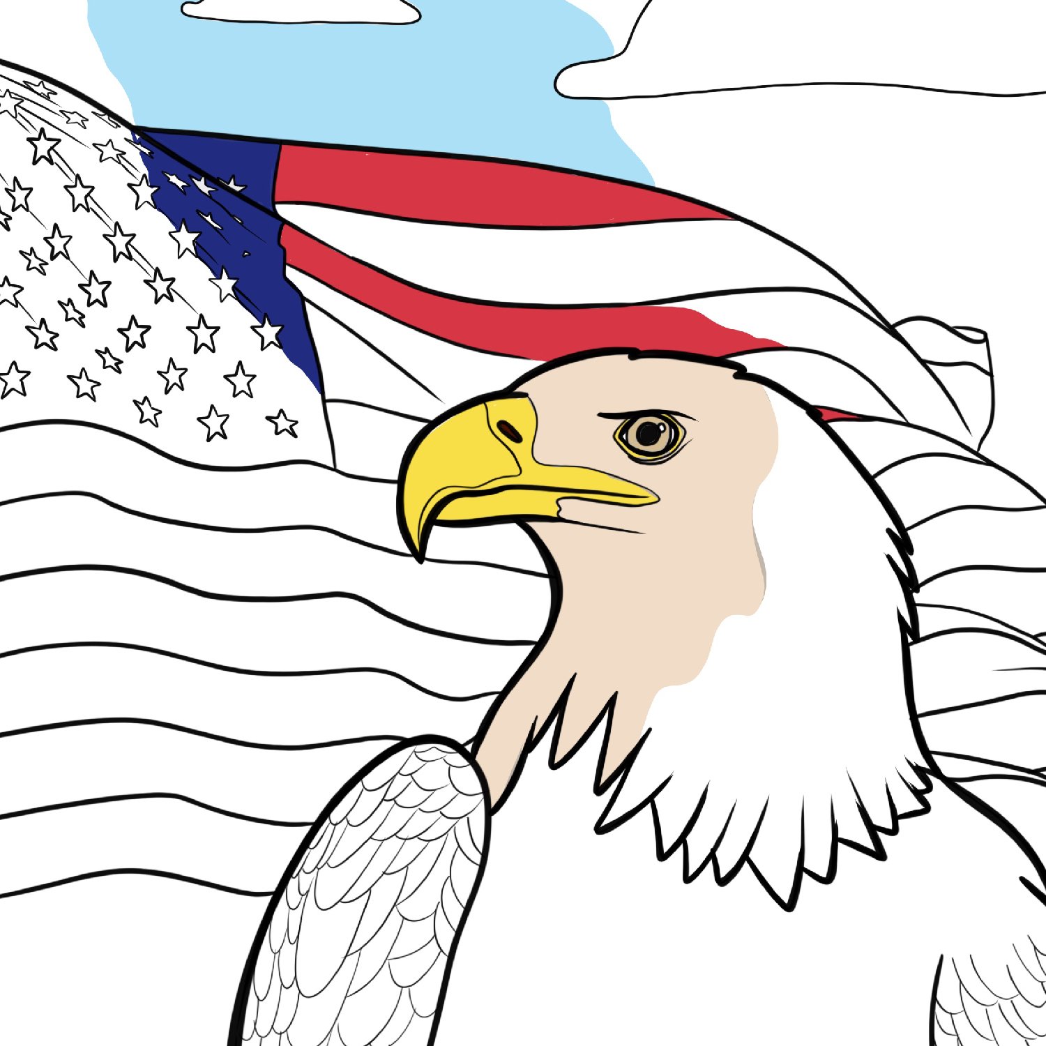 Patriotic holidays coloring pages