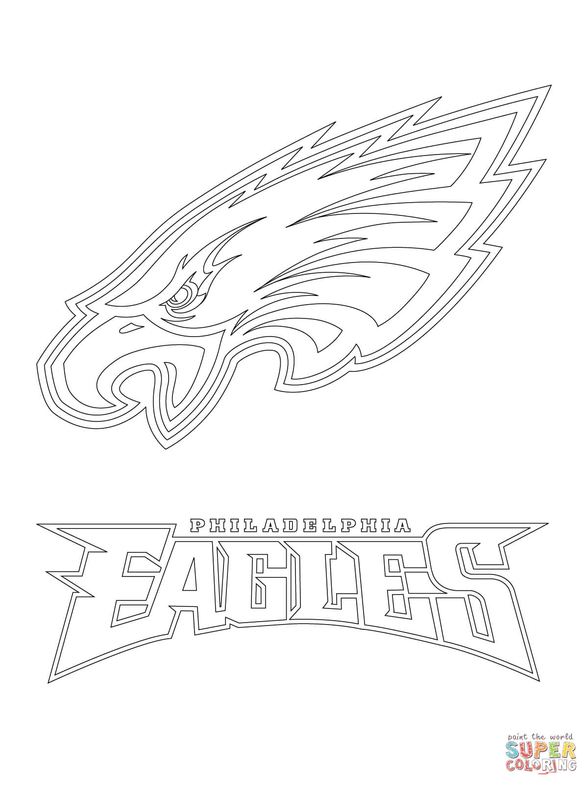 Philadelphia eagles logo coloring page free printable coloring pages