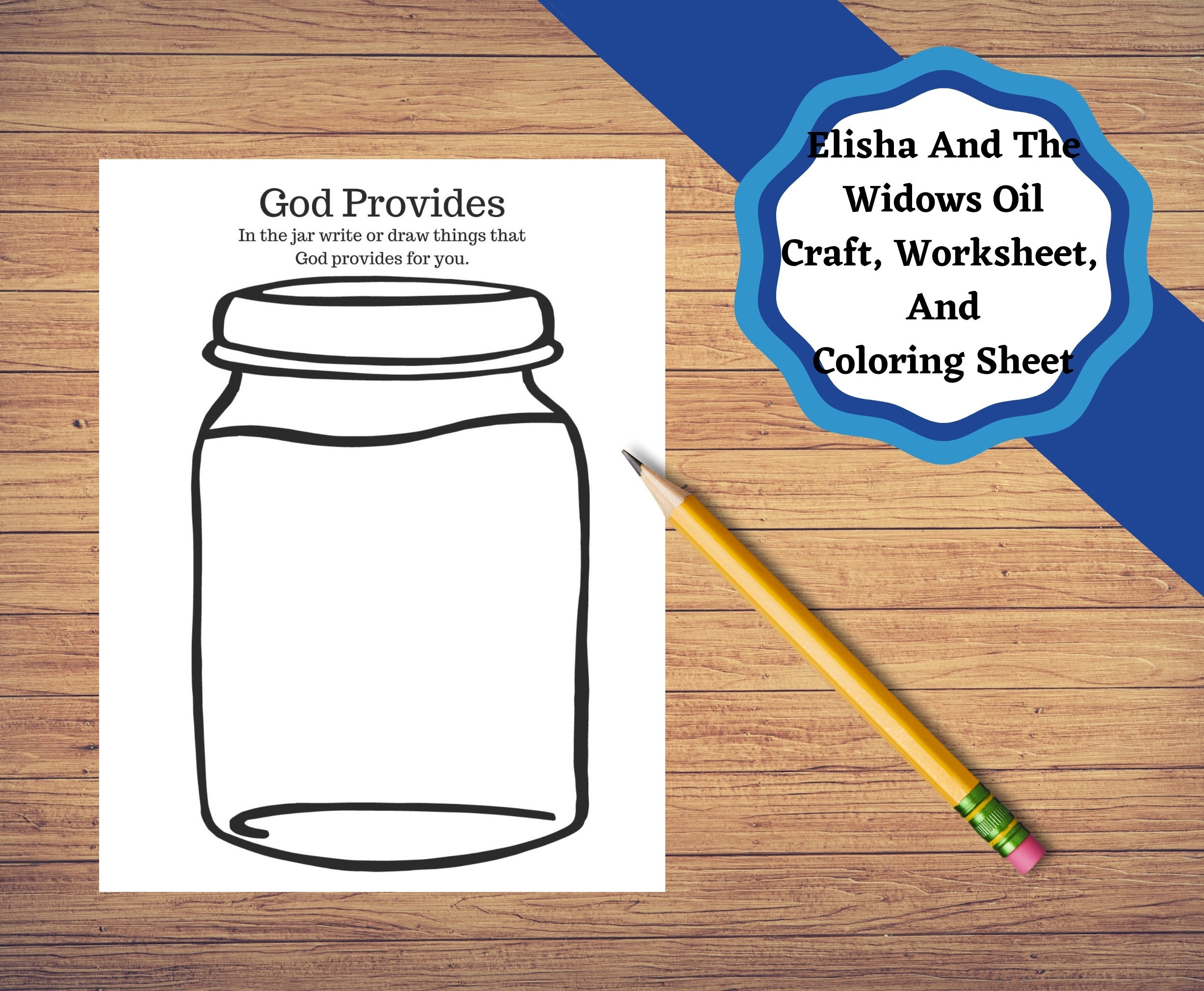 Elisha and the widows oil printable bible story pages craft and coloring page
