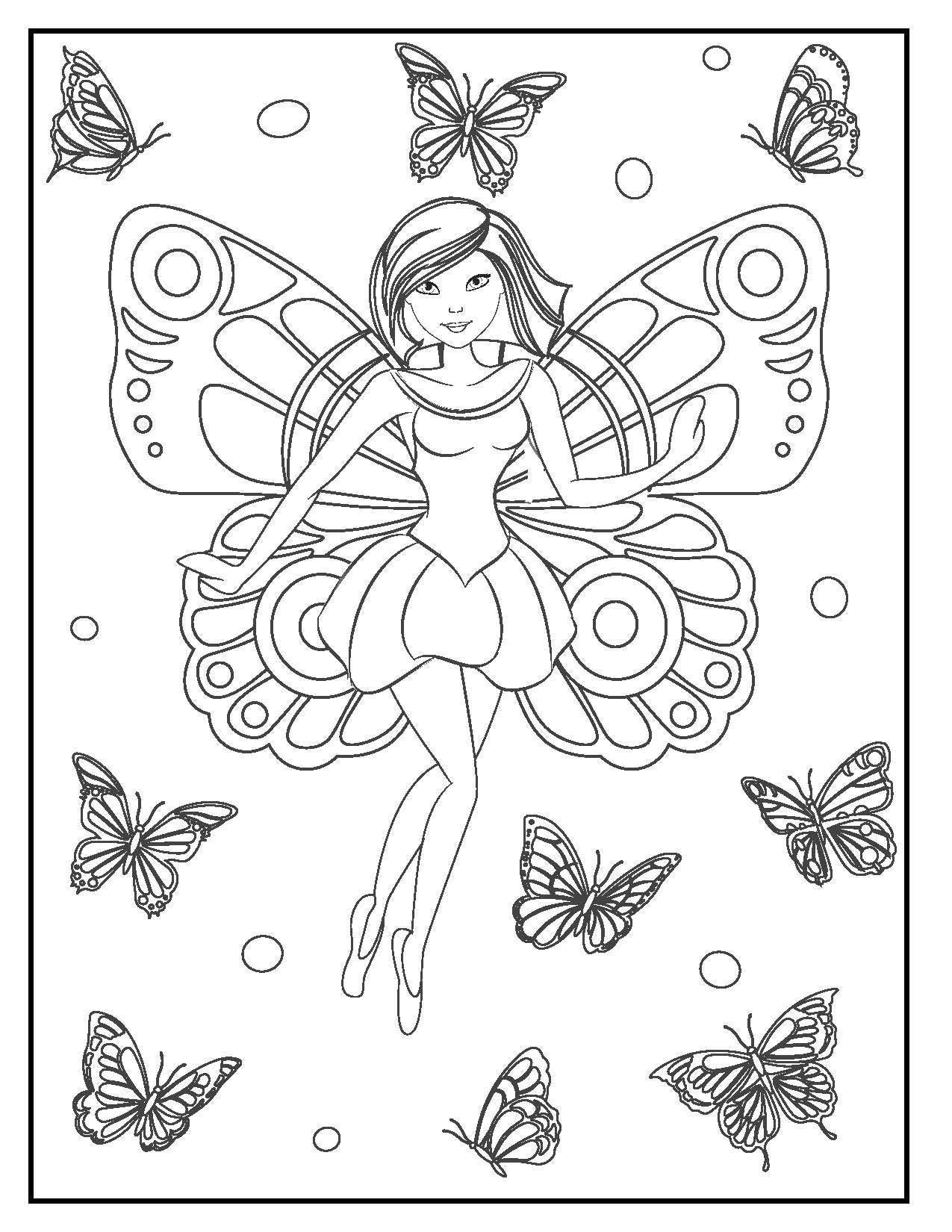 Printable fairy coloring book pages