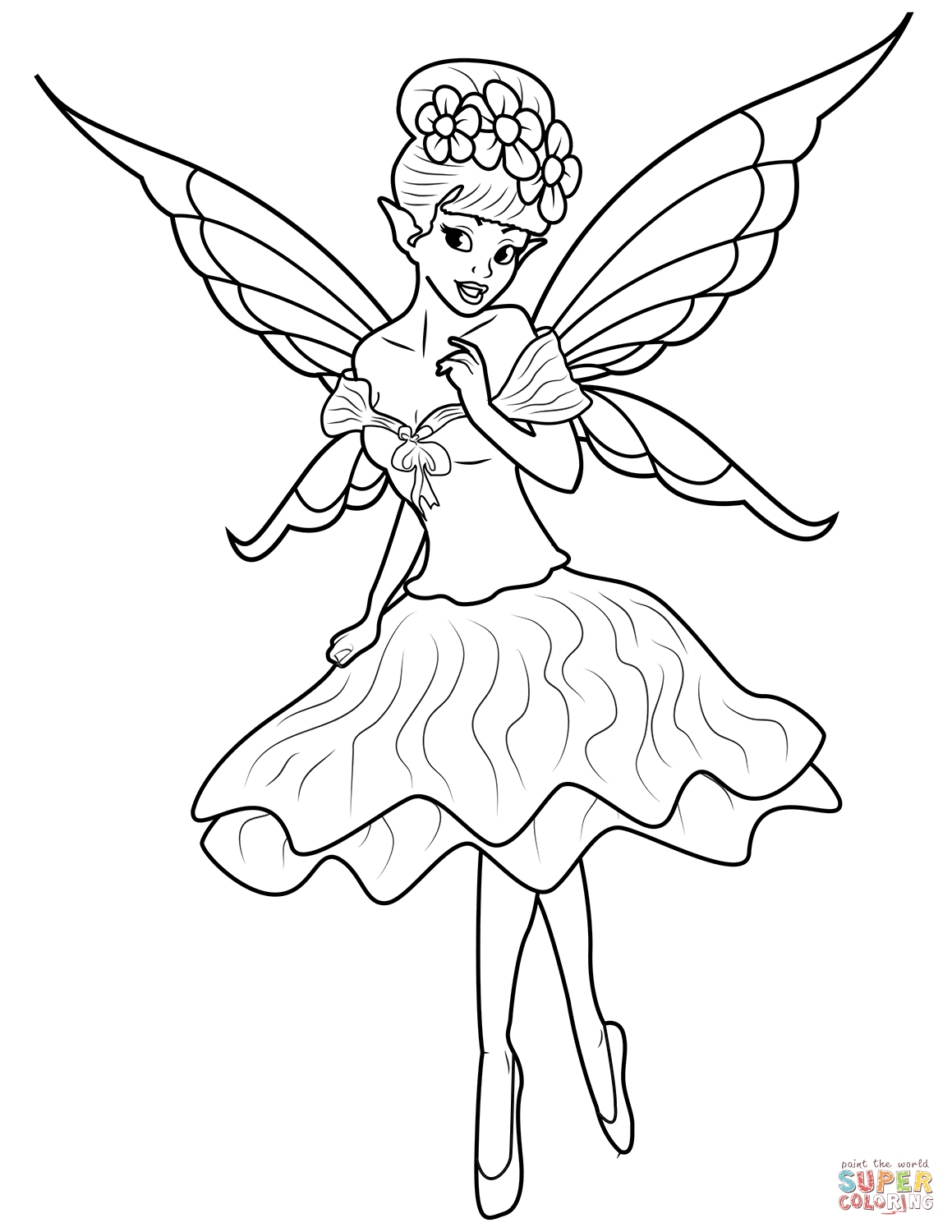 Fairy coloring page free printable coloring pages
