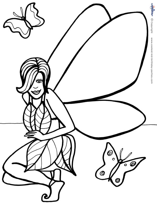 Printable fairy coloring page