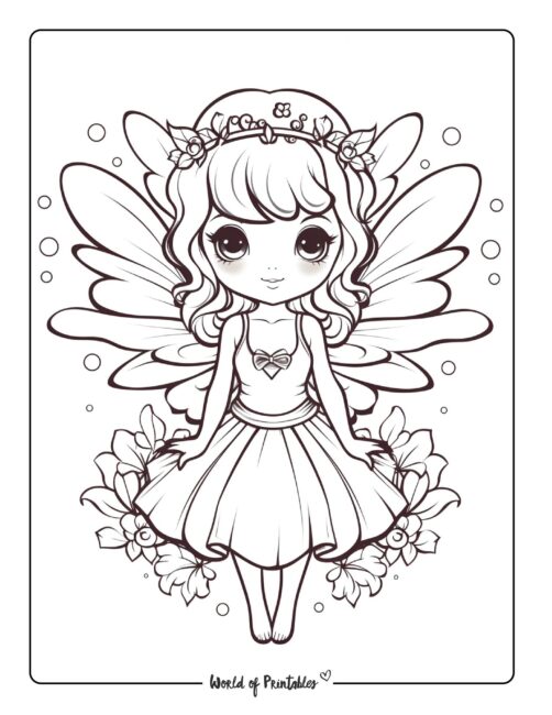 Fairy coloring pages for kids adults