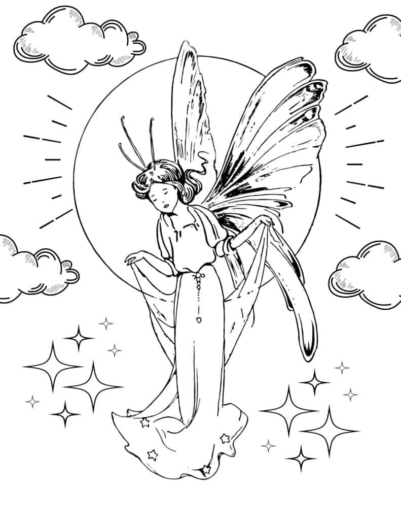 Free printable fairy coloring pages