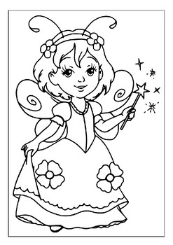 Fairy tale adventures begin with printable fairy coloring pages collection pdf
