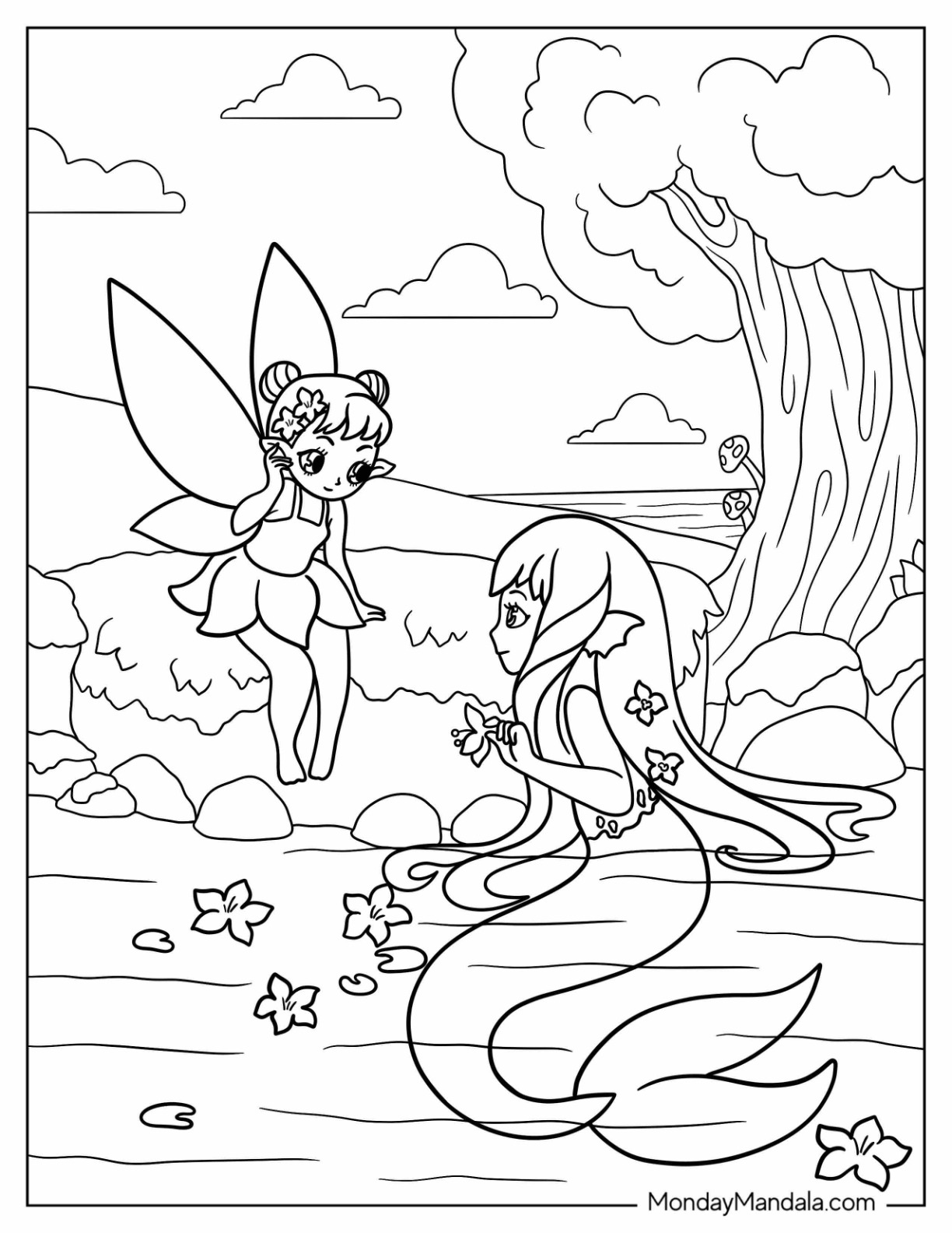 Fairy coloring pages free pdf printables