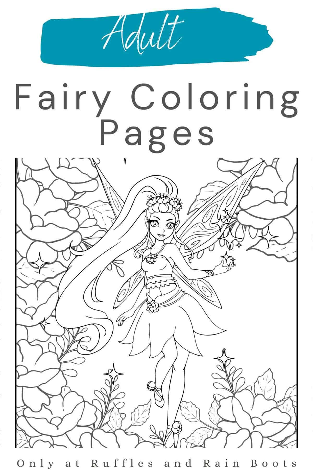 Free adult fairy coloring pages printable