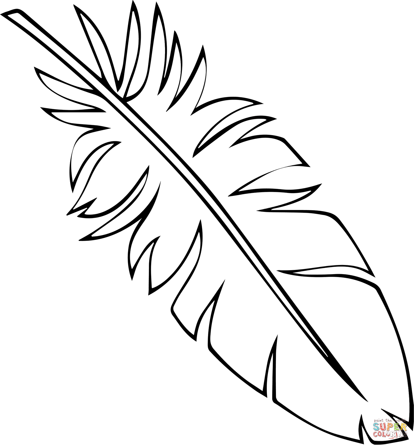Feather coloring page free printable coloring pages