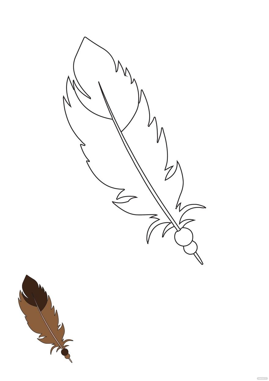 Free eagle feather coloring page