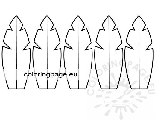 Turkey feathers template coloring page