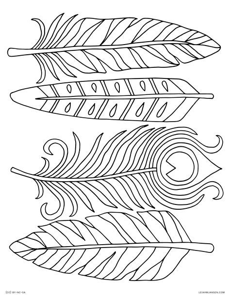 Feather colouring pages
