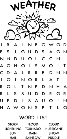 Weather word search puzzle learn english coloring page free printable coloring pages