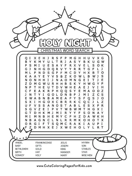 Religious christmas word search