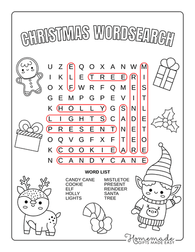 Best free printable christmas word search puzzles for kids