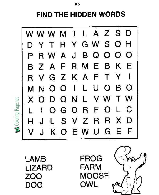 Word search worksheets