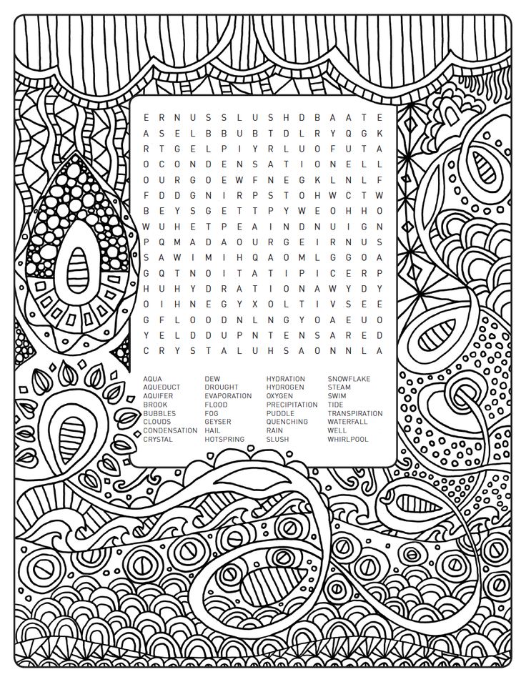 Word search colouring page world of water word puzzles for kids coloring pages quote coloring pages