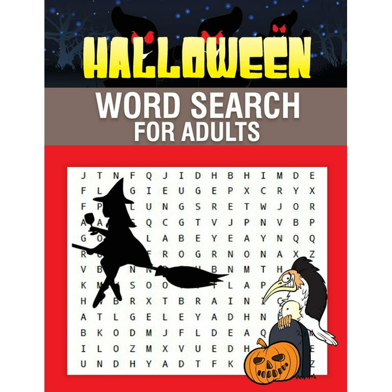 Halloween word search for adults enjoy brain games with spooky holiday coloring pages paperbacklarge print