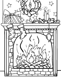 Christmas fireplace coloring page coloring pages free christmas coloring pages christmas coloring pages