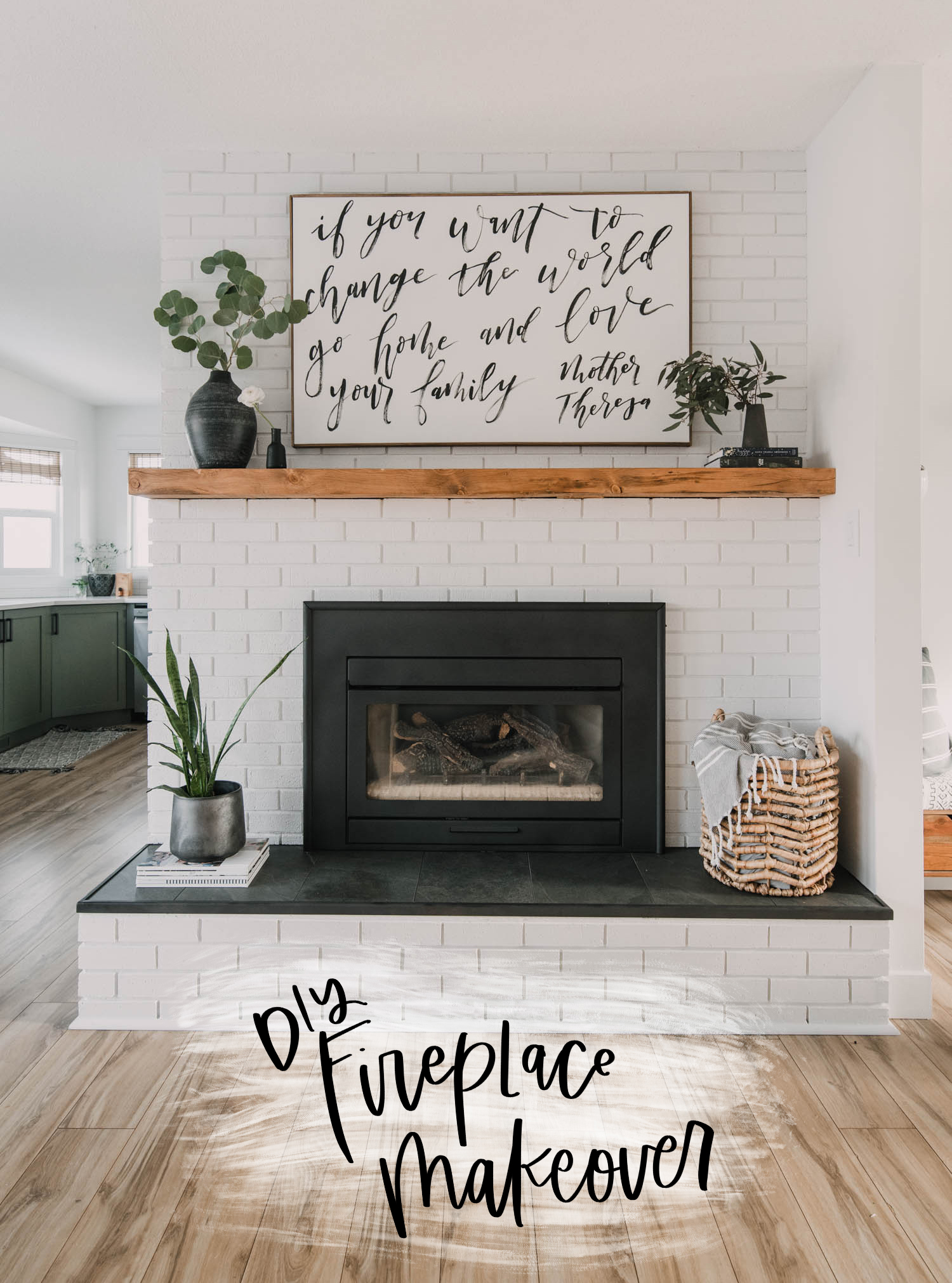 Diy brick fireplace makeover