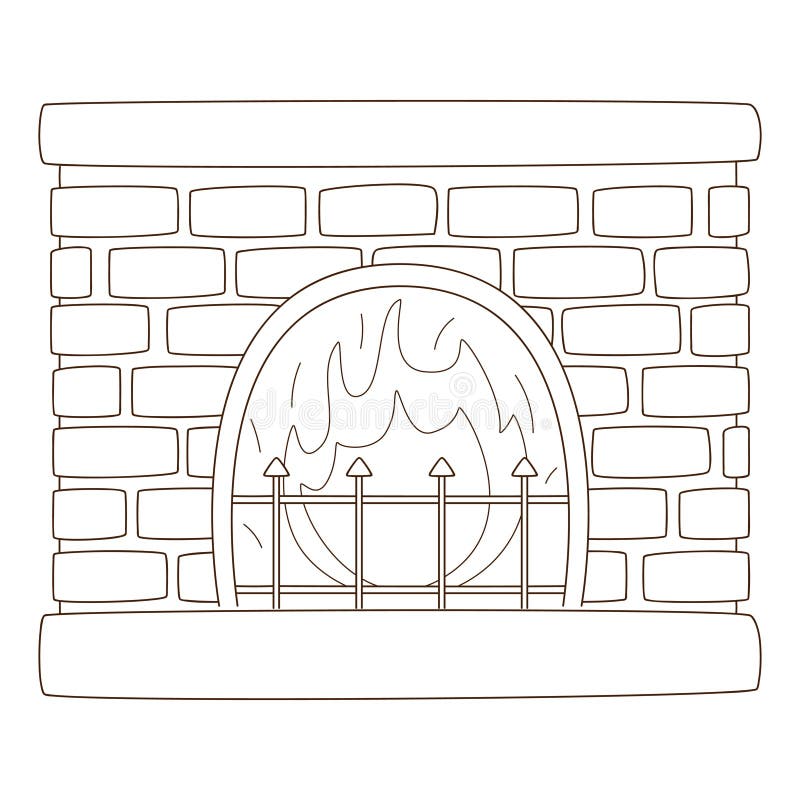Brick fireplace outline stock illustrations â brick fireplace outline stock illustrations vectors clipart