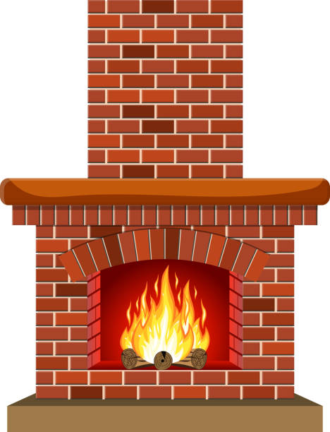Brick fire place stock illustrations royalty