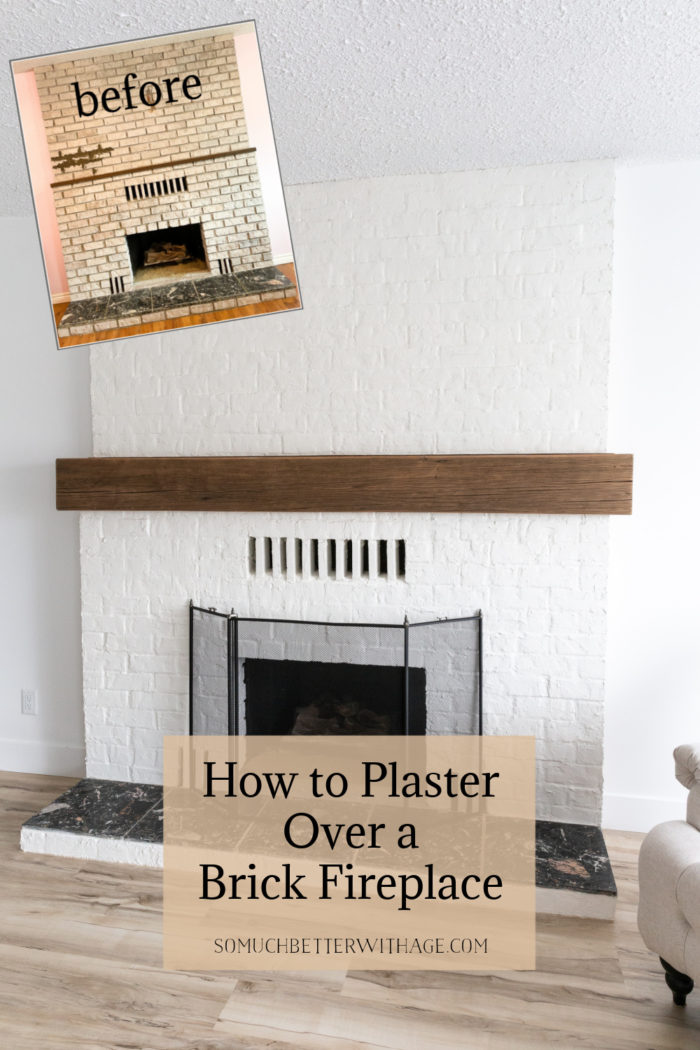 How to plaster a brick fireplace