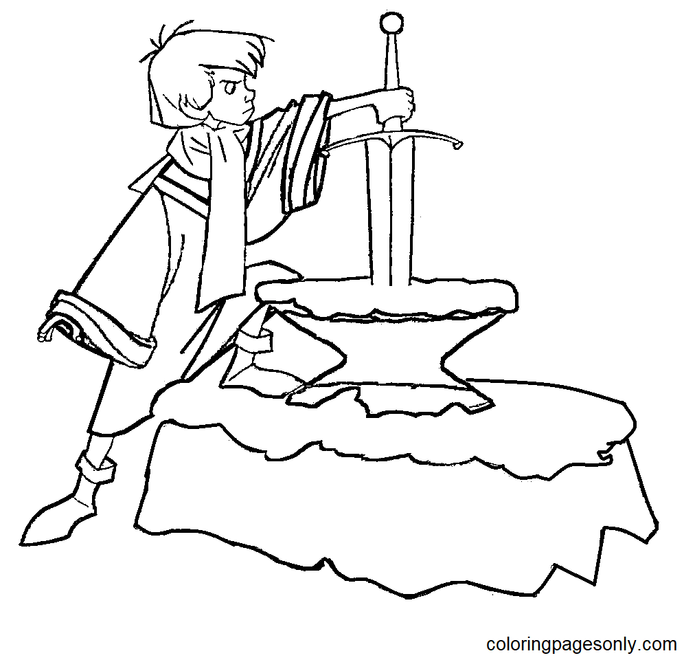 Sword in the stone coloring pages printable for free download