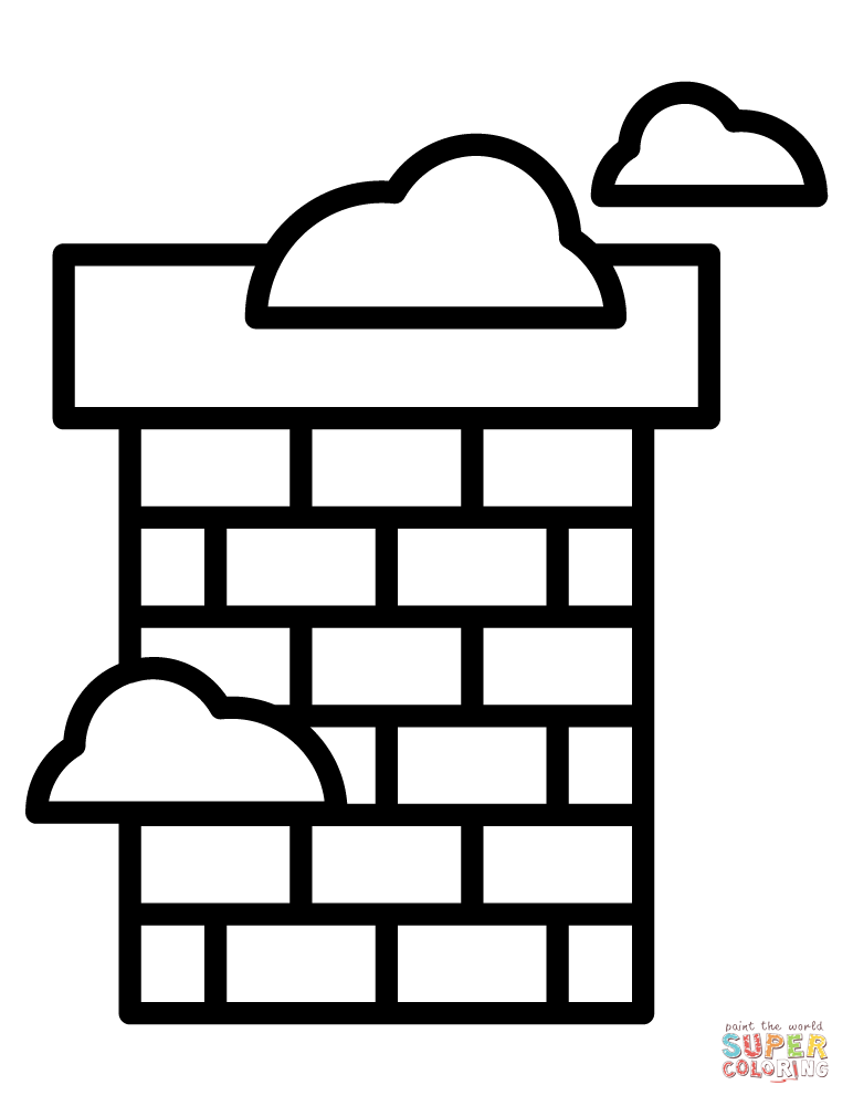 Christmas chimney coloring page free printable coloring pages