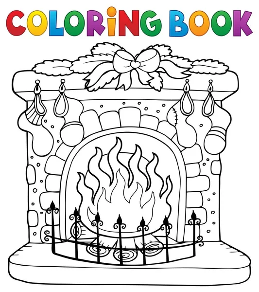 Christmas fireplace coloring stock illustrations