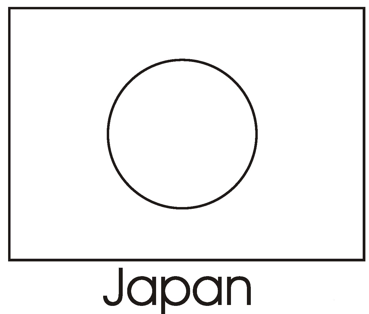 Printable flag of japan coloring pages