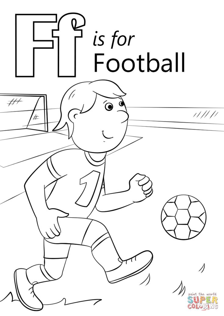 Letter f is for football coloring page from letter f category select from printable craftâ letter f craft football coloring pages alphabet coloring pages