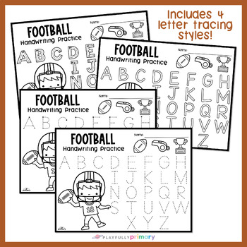 Football coloring pages football alphabet letter tracing handwriting practice
