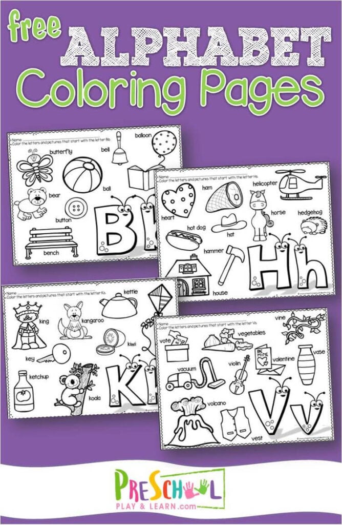 Free printable alphabet coloring pages for preschoolers