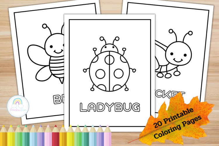 Insects coloring pages for kids pdf printable
