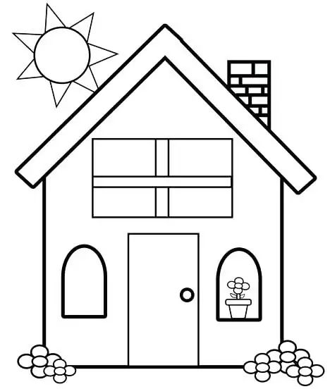 House coloring pages printable pdf