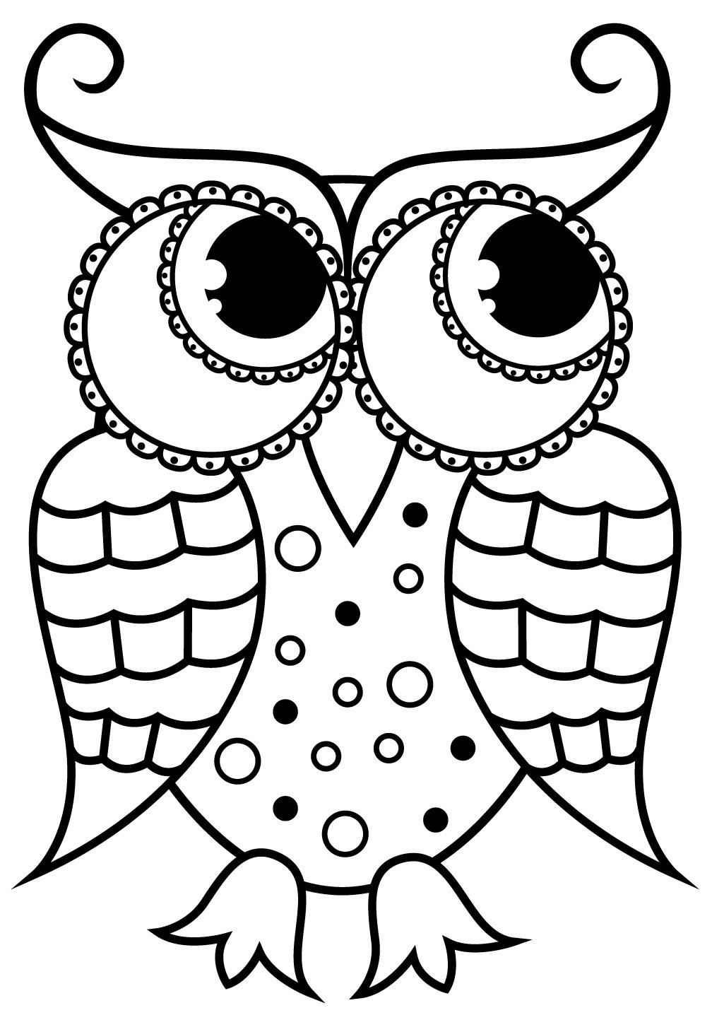 Large print owls pdf coloring book for beginners seniors or visually â rachel mintz coloring books