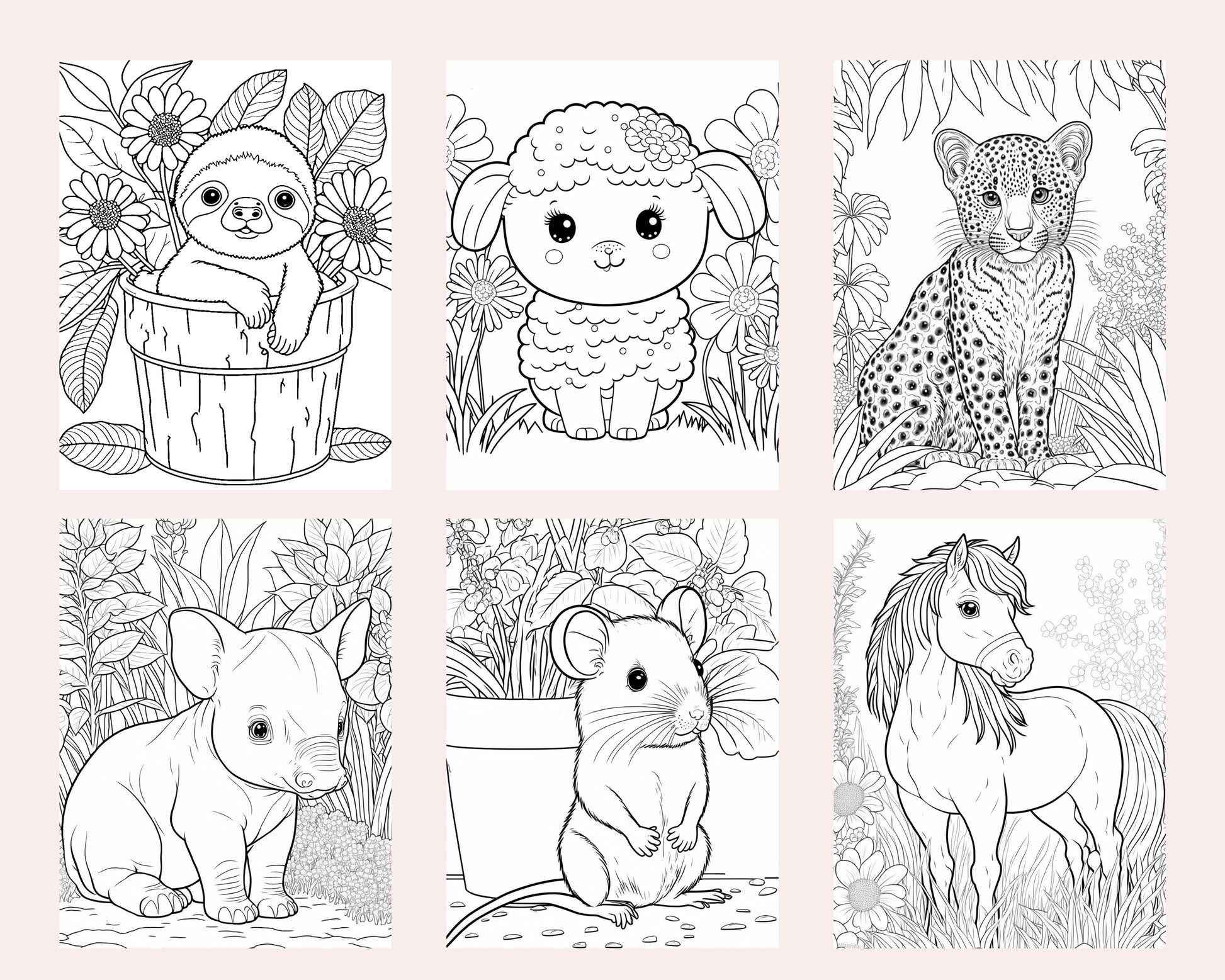 Cute animals printable coloring pages for kids printable pdf file â coloring