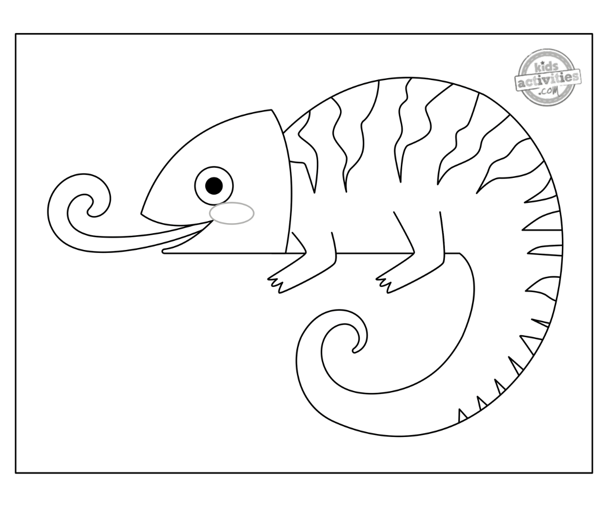 Cute printable chameleon coloring pages kids activities blog