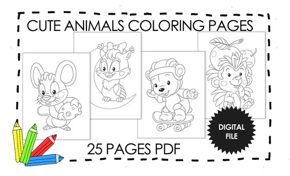 Animal coloring pages for kids preschool coloring book kids printables for girls and boys pdf pages print at home download now